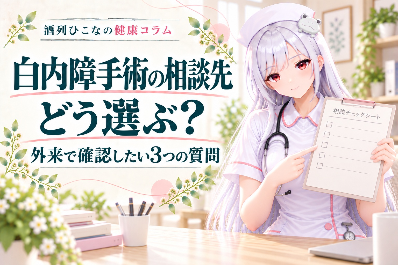 白内障手術の相談先はどう選ぶ？酒列ひこなの健康コラム
