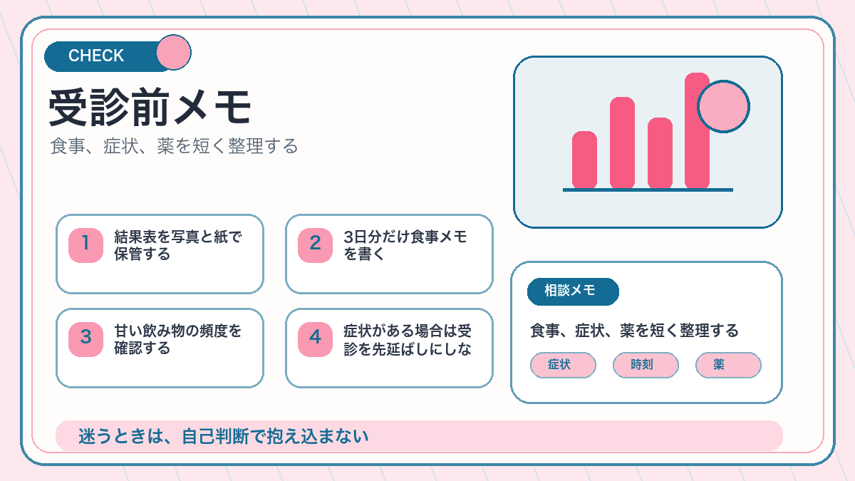 受診前メモを説明するオリジナル挿絵