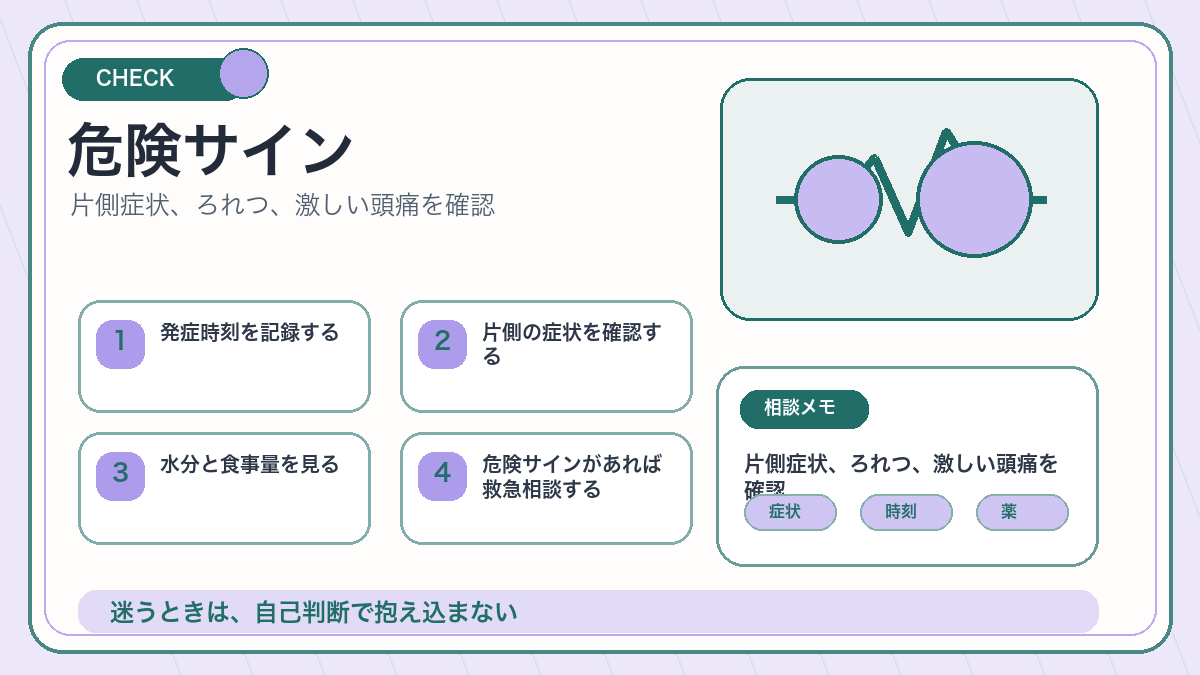 危険サインを説明するオリジナル挿絵