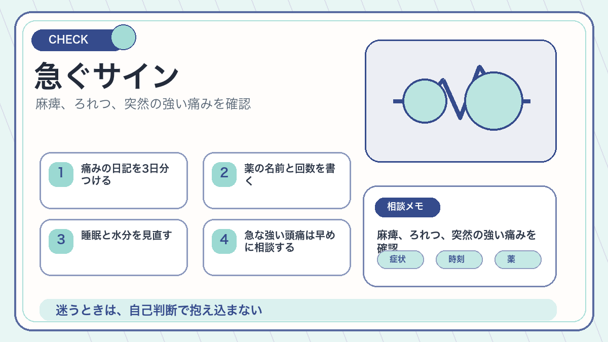急ぐサインを説明するオリジナル挿絵