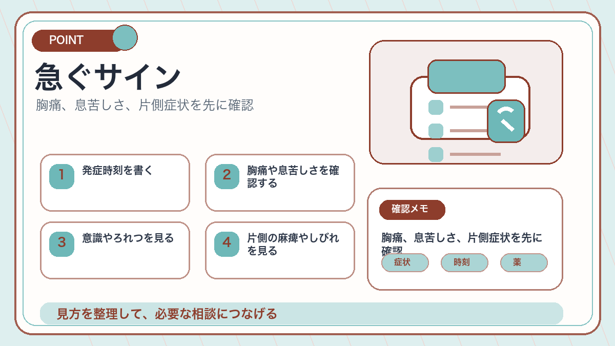 急ぐサインを説明するオリジナル挿絵