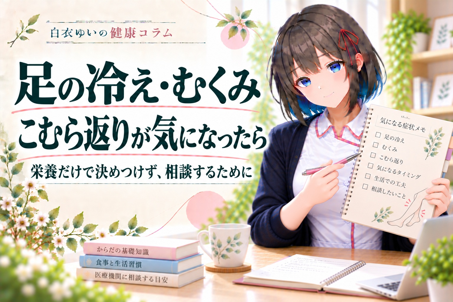 足の冷え・むくみ・こむら返りが気になったら。白衣ゆいの健康コラム