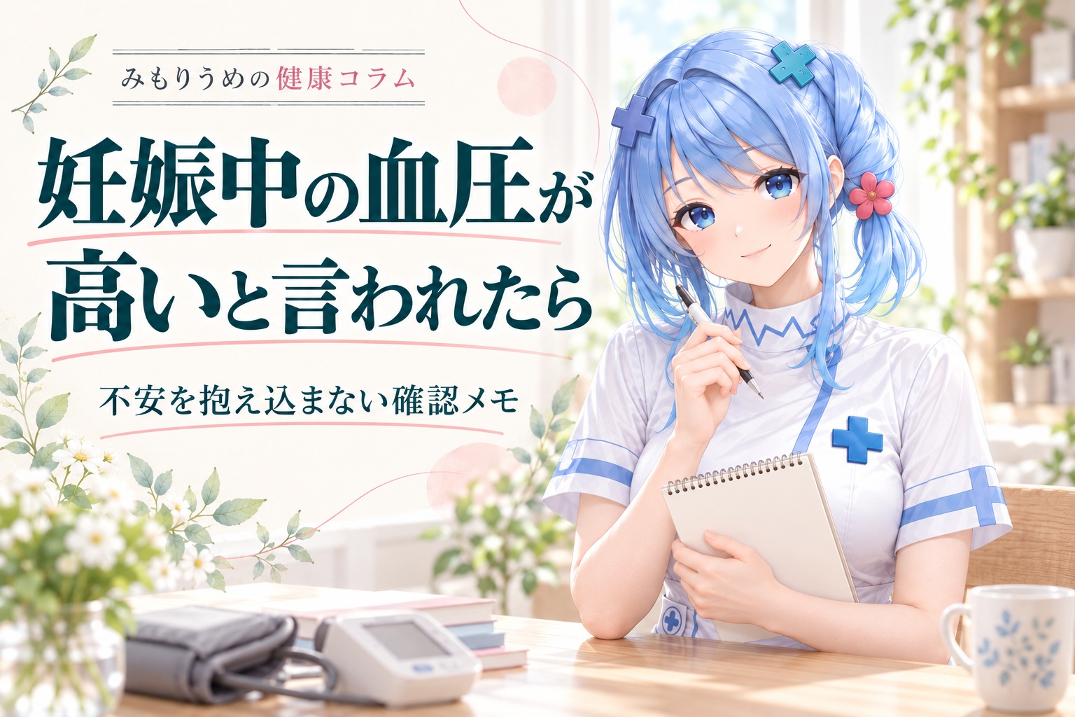 みもりうめの健康コラム。妊娠中の血圧が高いと言われたら。