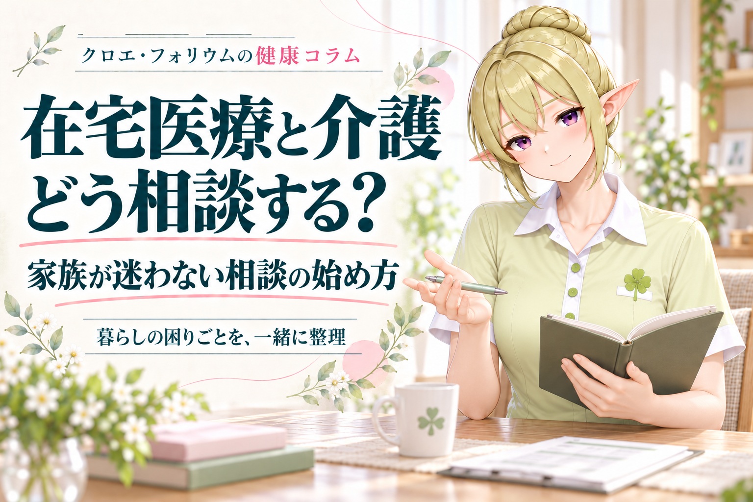 クロエ・フォリウムの健康コラム。在宅医療と介護の相談の始め方。