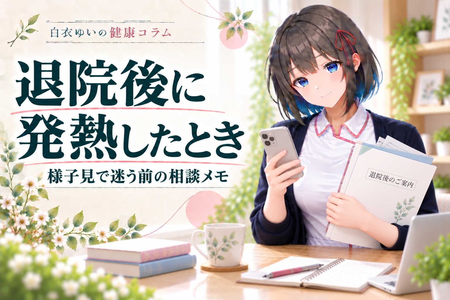 白衣ゆいの健康コラム。退院後の発熱で迷う前に症状を整理して相談するメモ。