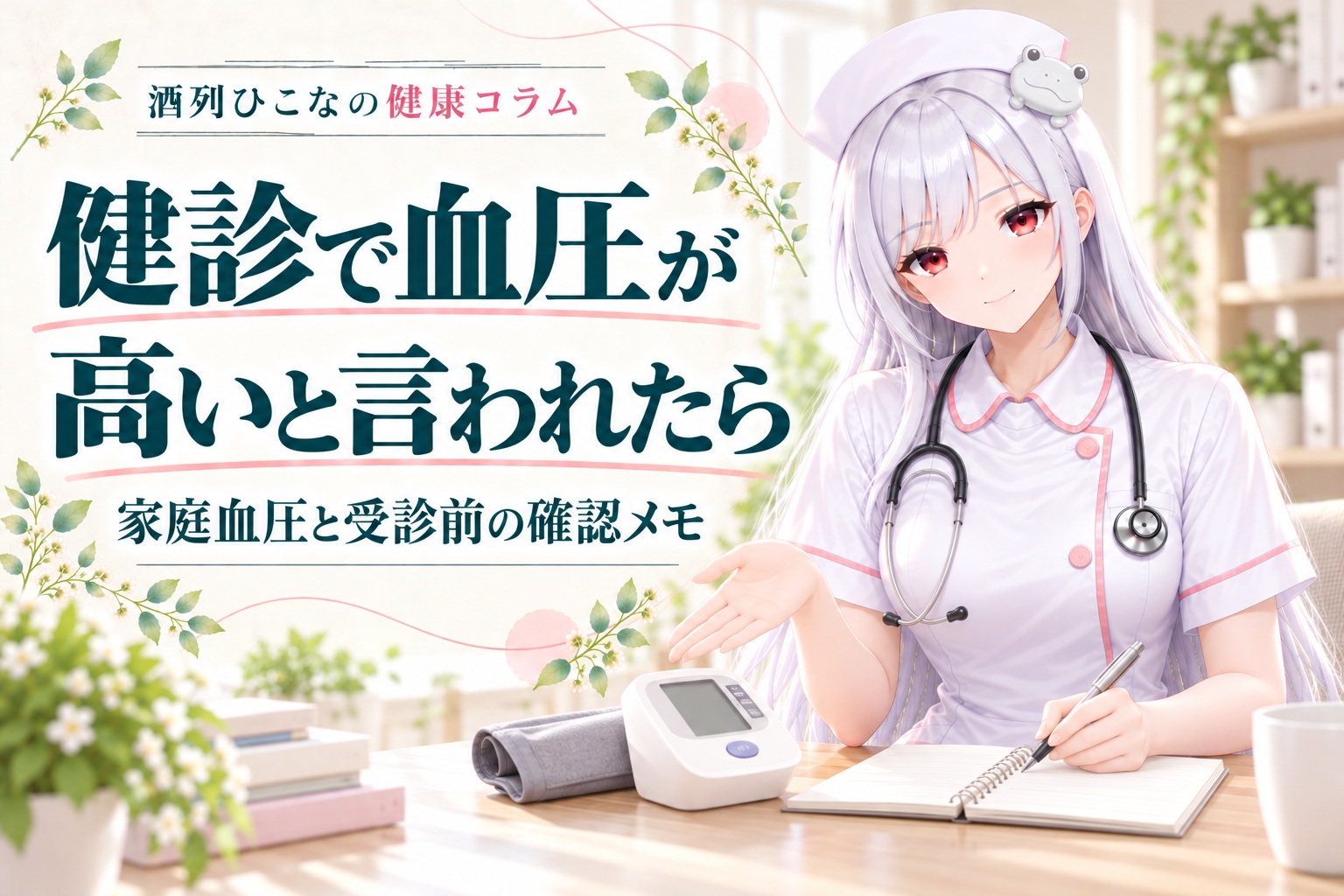酒列ひこなの健康コラム。健診後の血圧と受診前の確認メモ。