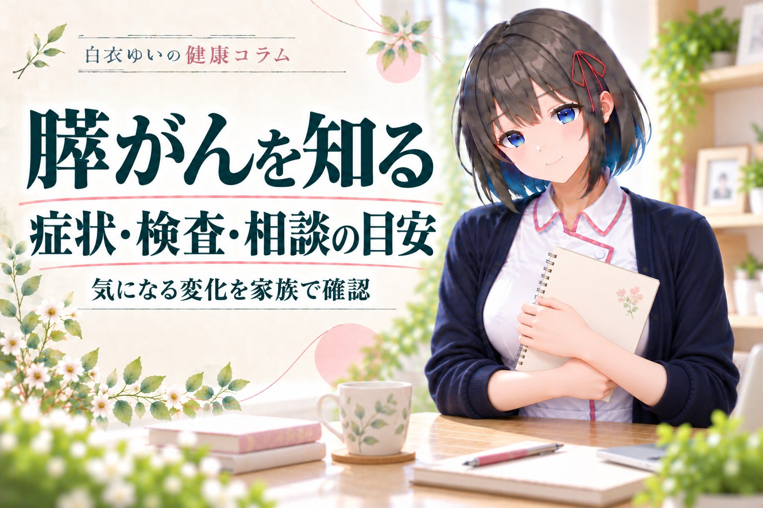 白衣ゆいの健康コラム。膵がんの症状・検査・相談の目安を知る。