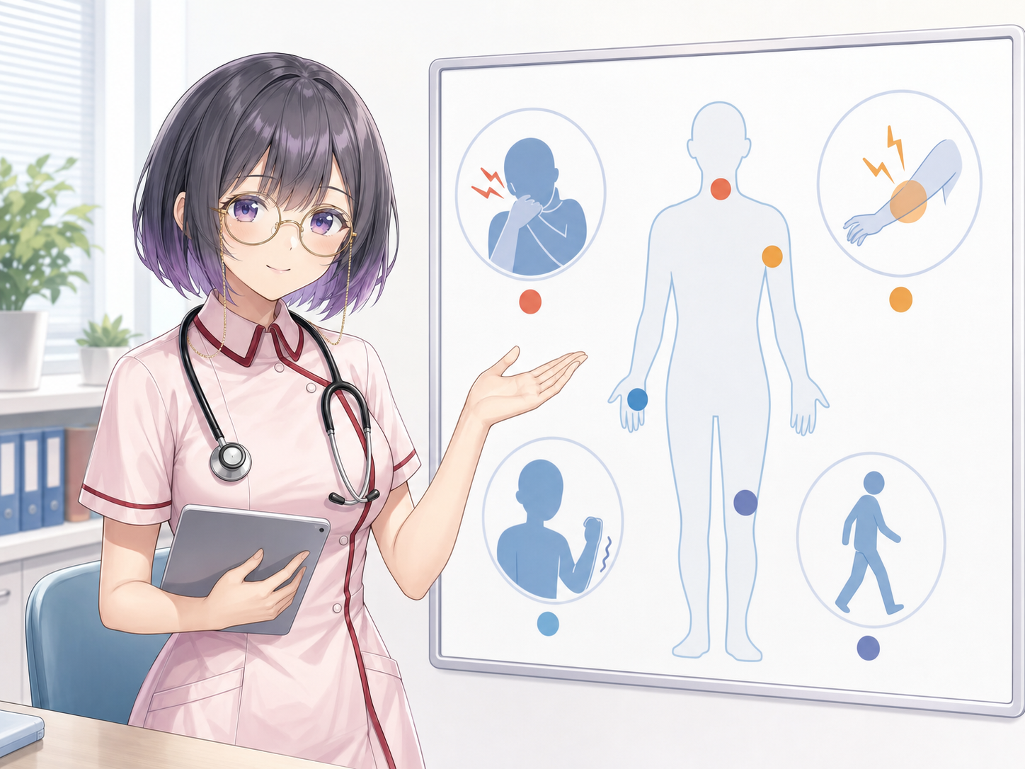 首の痛みや手のしびれで受診相談につなげたい症状を示す画像