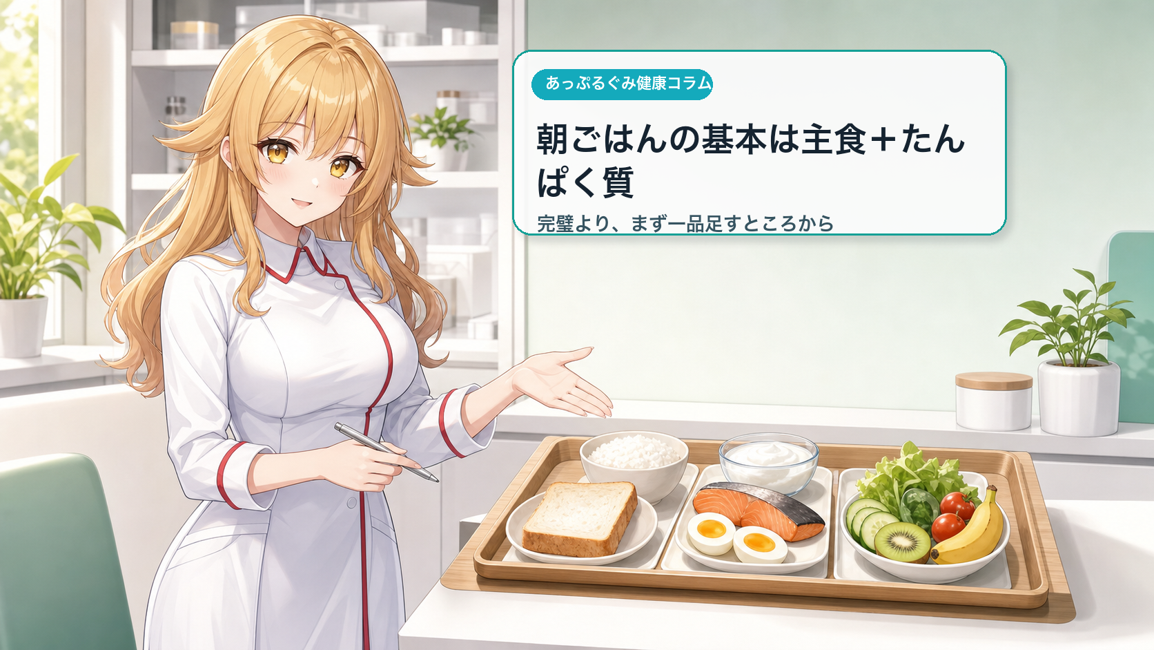 宇迦元まりのが更年期世代の朝ごはんの整え方を解説する画像