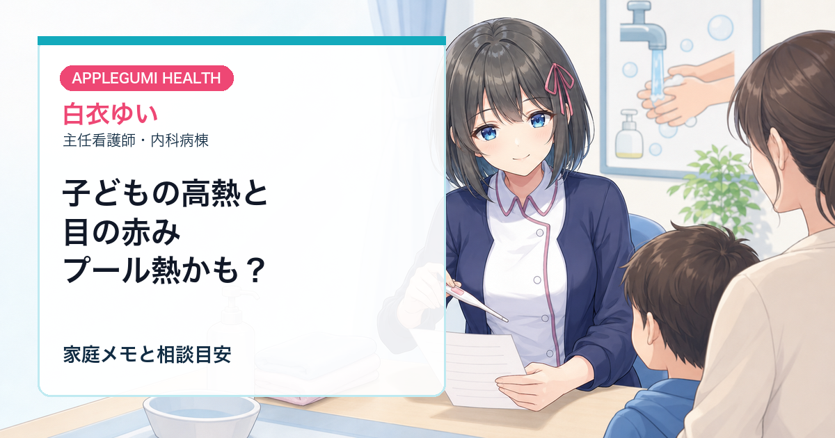 子どもの高熱と目の赤み。プール熱かもと思ったときの家庭メモ サムネイル