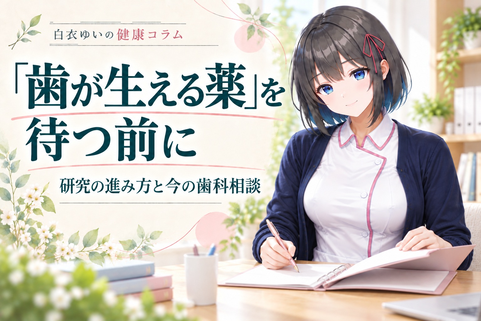歯が生える薬を待つ前に。研究の進み方と今の歯科相談。白衣ゆいの健康コラム