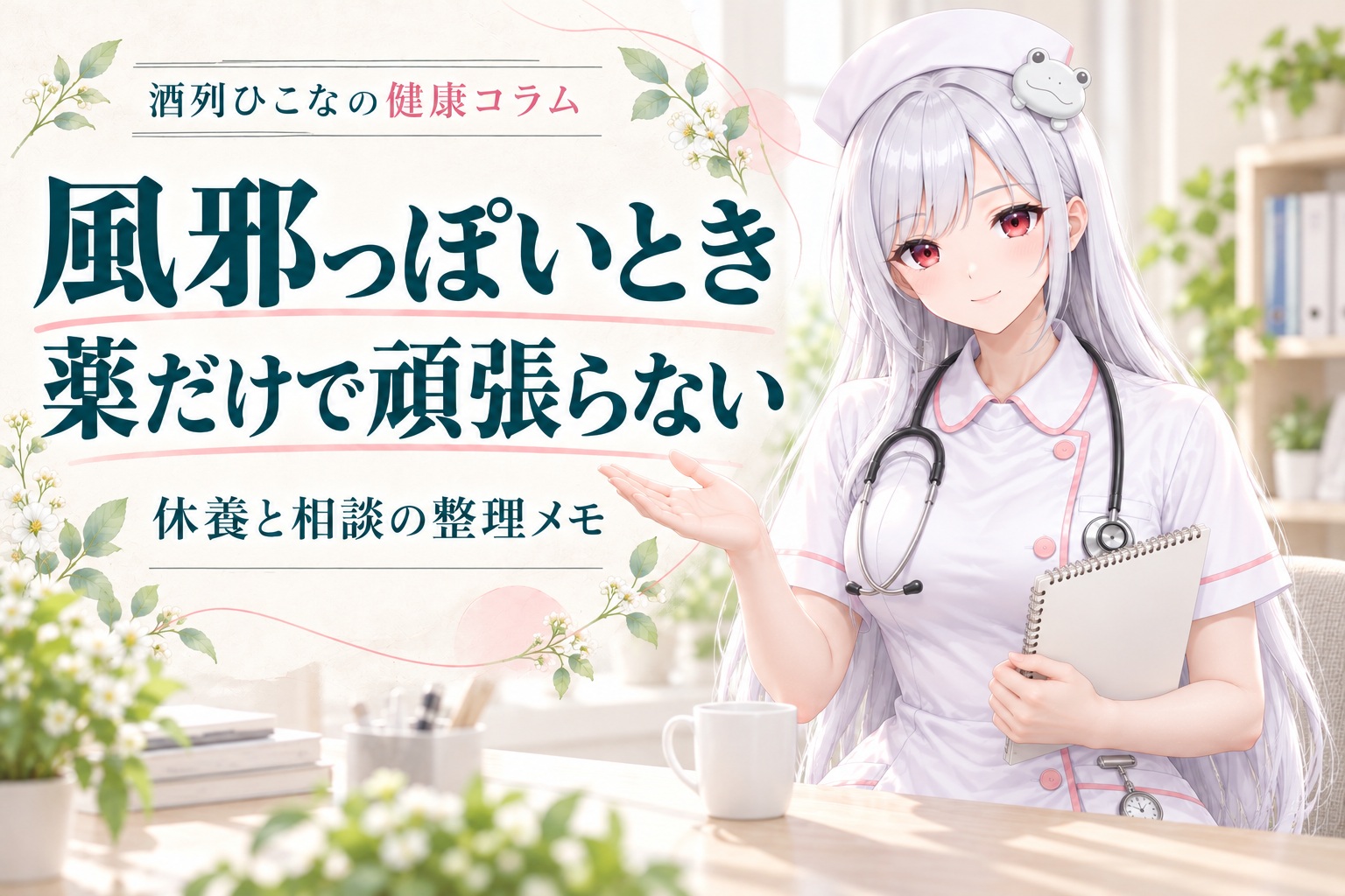 風邪っぽいとき、薬だけで頑張らない。休養と相談の整理メモ。酒列ひこなの健康コラム