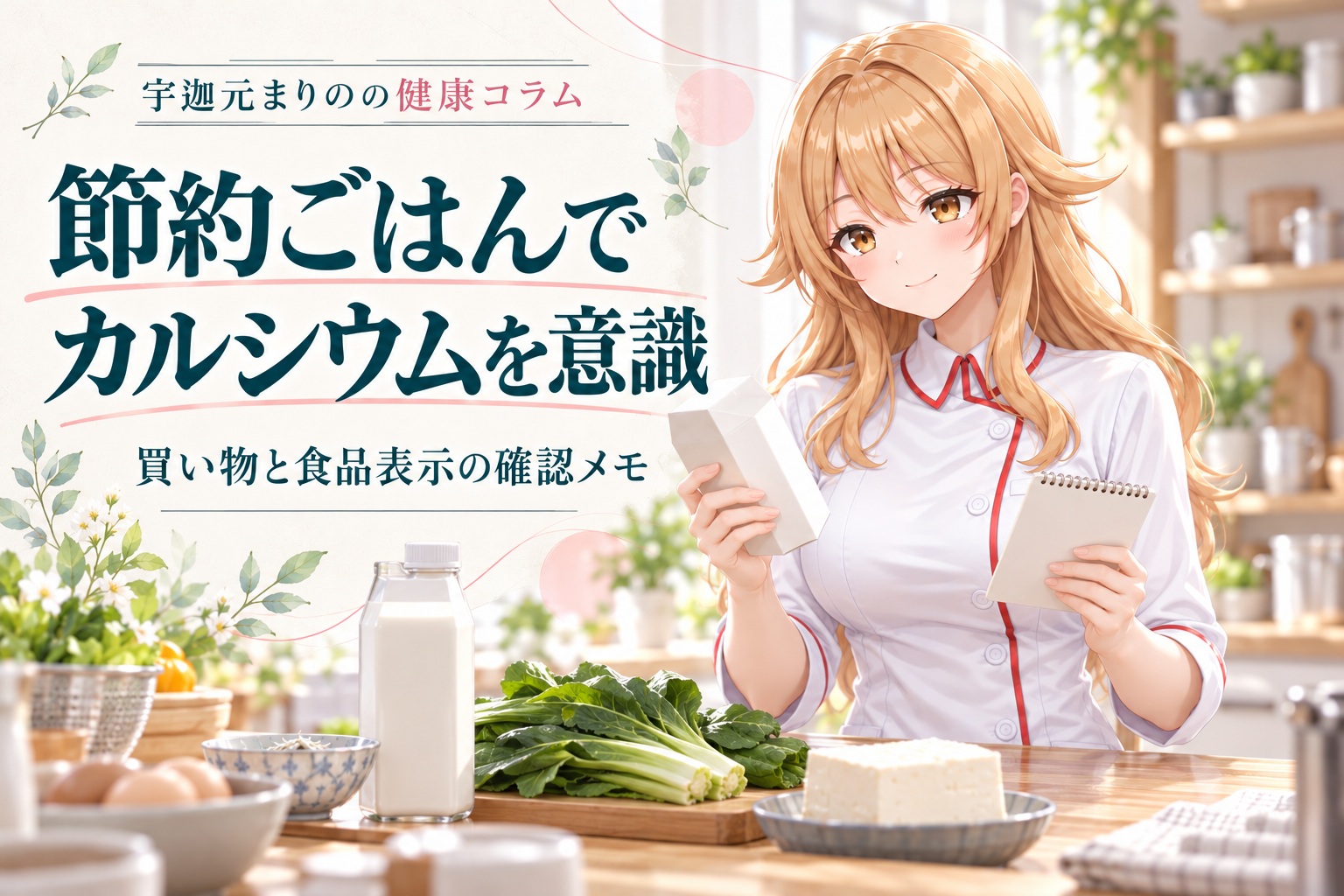 節約ごはんでカルシウムを意識する。買い物と食品表示の確認メモ。宇迦元まりのの健康コラム