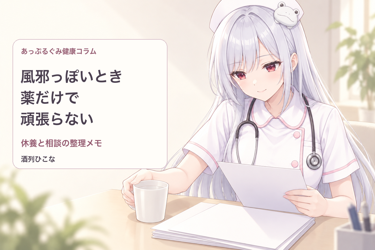 風邪っぽいとき、薬だけで頑張らない。休養と相談の整理メモ。酒列ひこな