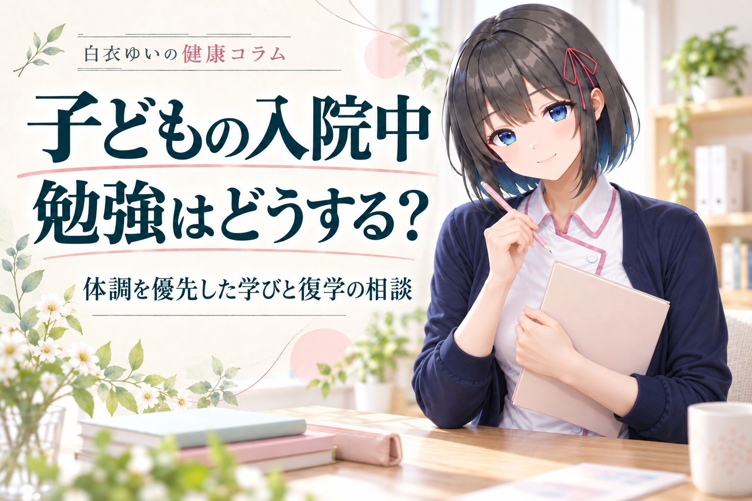 子どもの入院中、勉強はどうする？体調を優先した学びと復学の相談を白衣ゆいが案内
