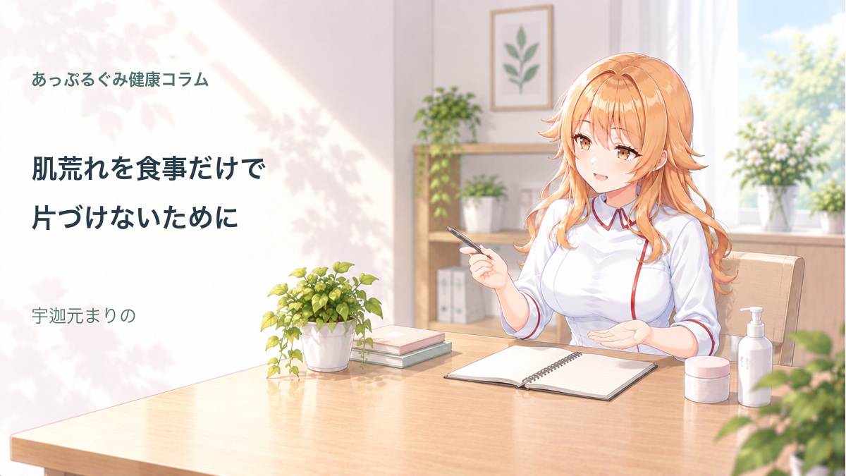 肌荒れと生活の確認を案内する宇迦元まりの
