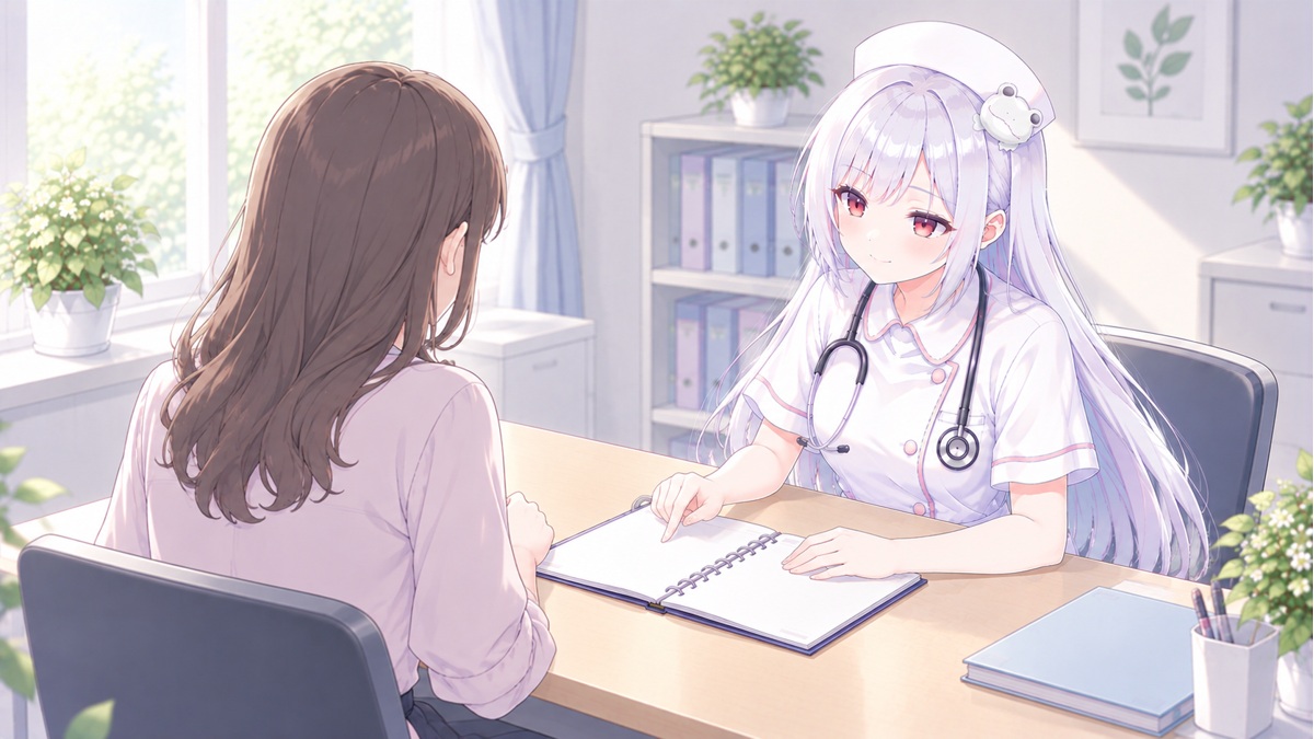 記録をもとに相談する酒列ひこな