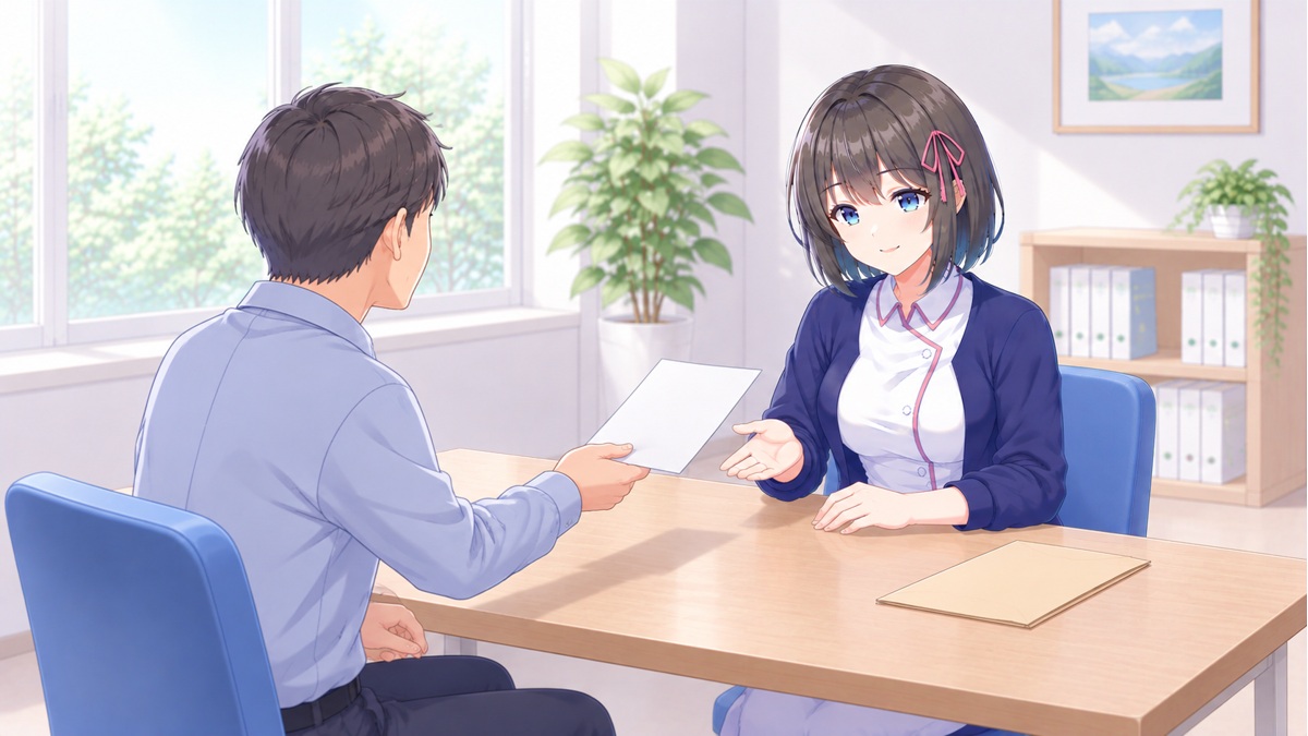 肝機能の健診結果を相談する白衣ゆい