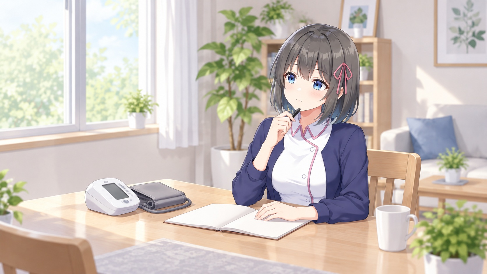 普段の血圧記録を相談に役立てる白衣ゆい