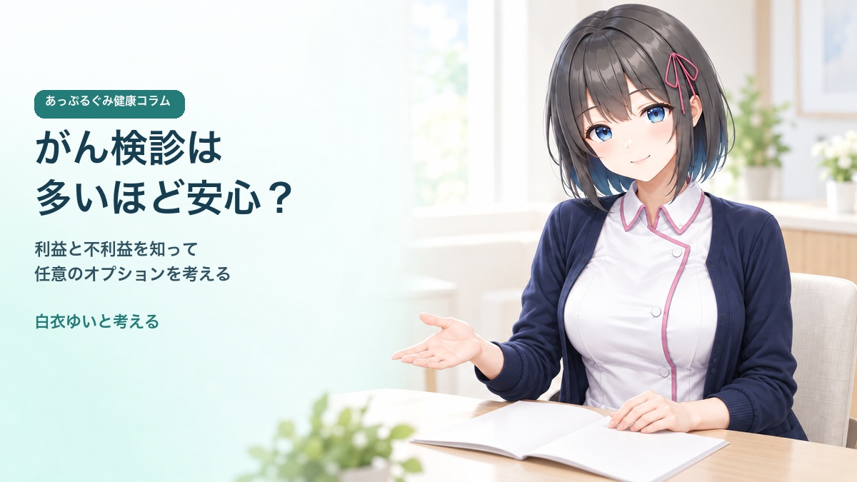 白衣ゆいが案内する、がん検診の利益と不利益、任意の検診オプションを考えるコラム